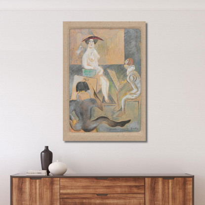 Nella Stanza Dell'Artista Zygmunt Waliszewski zwl19 quadro stampato su tela