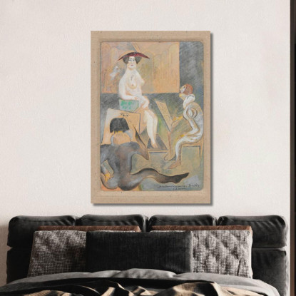 Nella Stanza Dell'Artista Zygmunt Waliszewski zwl19 quadro stampato su tela