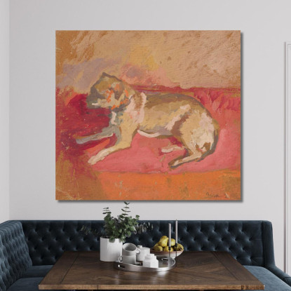Cane Sdraiato Zygmunt Waliszewski zwl28 quadro stampato su tela