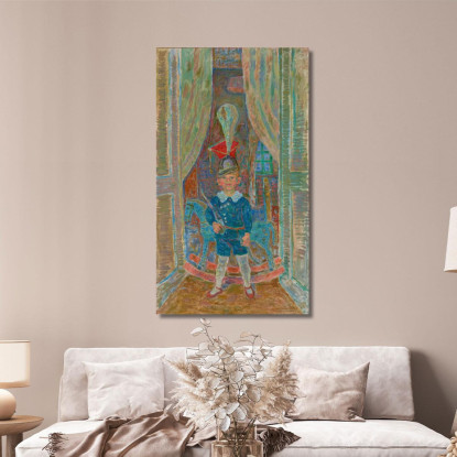 Ritratto Di Un Ragazzo Con Lo Shako Degli Ussari Zygmunt Waliszewski zwl32 quadro stampato su tela