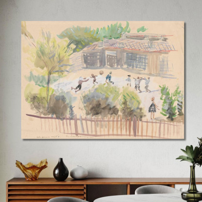 Cortile Della Scuola Zygmunt Waliszewski zwl37 quadro stampato su tela