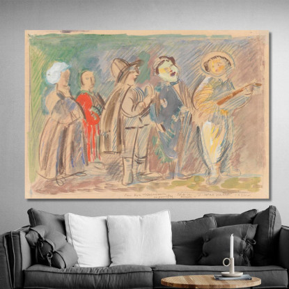 Ragazzi Che Cantano Zygmunt Waliszewski zwl43 quadro stampato su tela