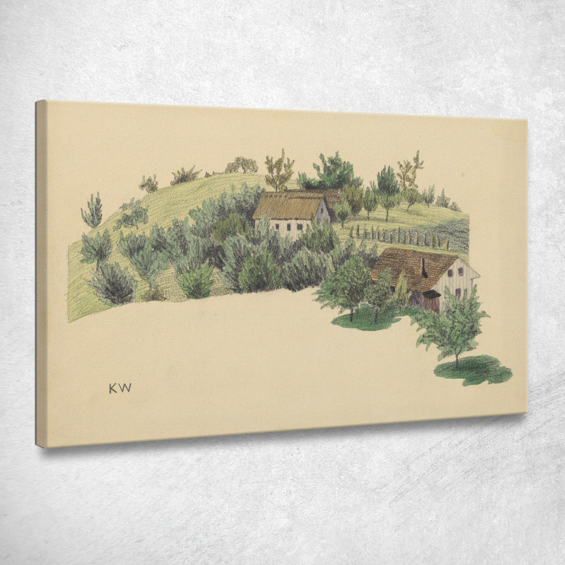 Fattorie Senza Titolo In Collina Karl Wiener kwn483 quadro stampato su tela Fattorie Senza Titolo In Collina Karl Wiener kwn483 quadro stampato su tela