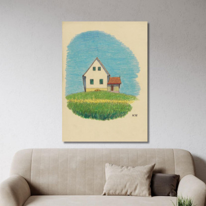 Casa Senza Titolo Nel Prato Karl Wiener kwn531 quadro stampato su tela