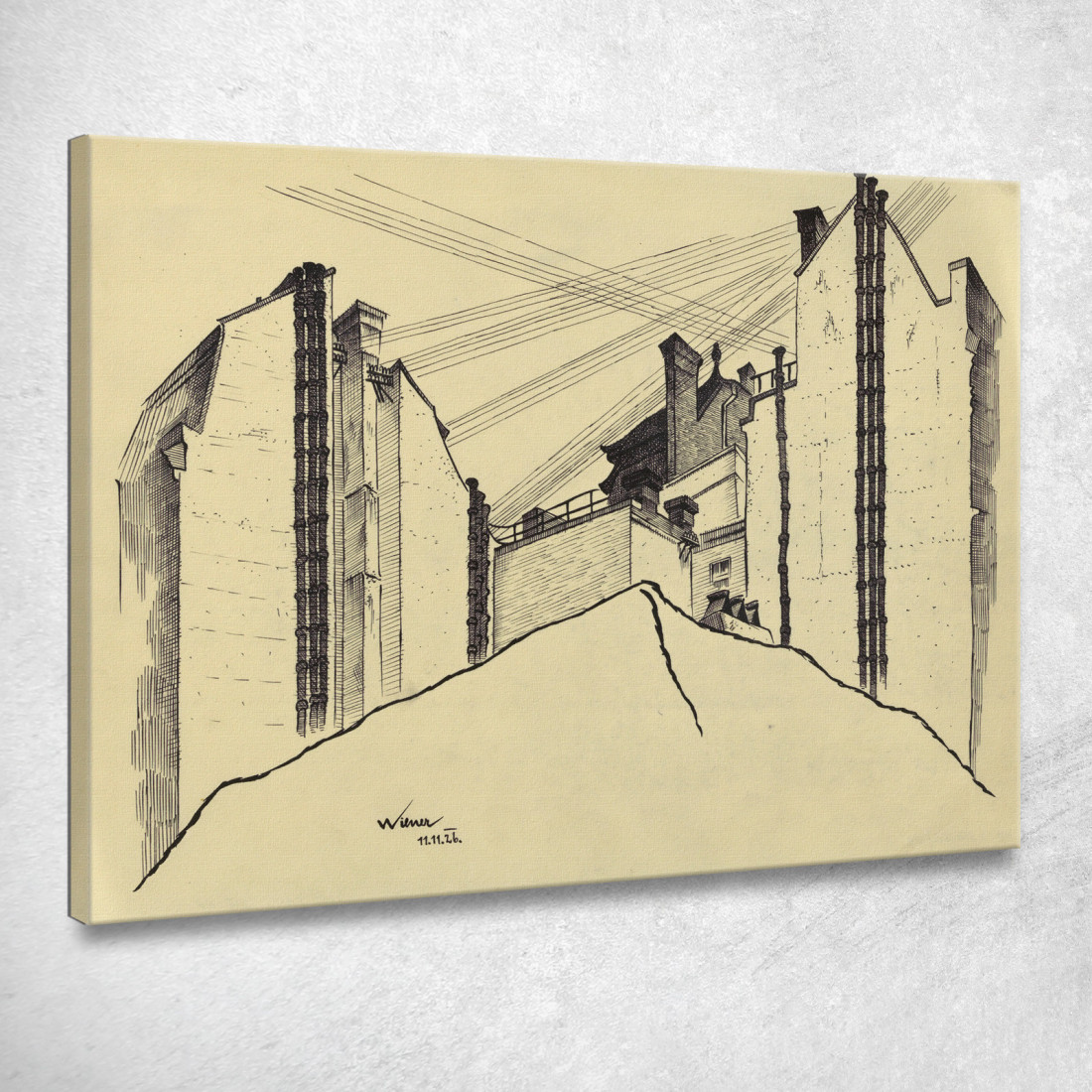 Case A Schiera Senza Titolo Karl Wiener kwn591 quadro stampato su tela Case A Schiera Senza Titolo Karl Wiener kwn591 quadro stampato su tela