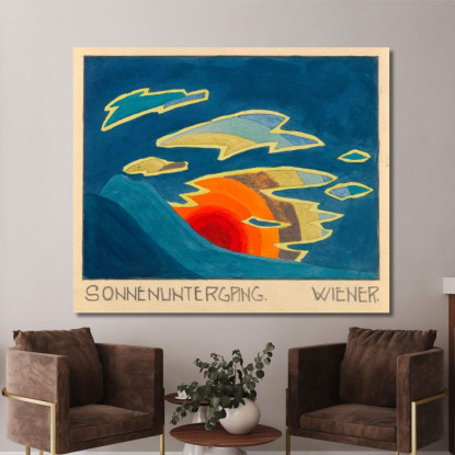 Tramonto 3 Karl Wiener kwn671 quadro stampato su tela