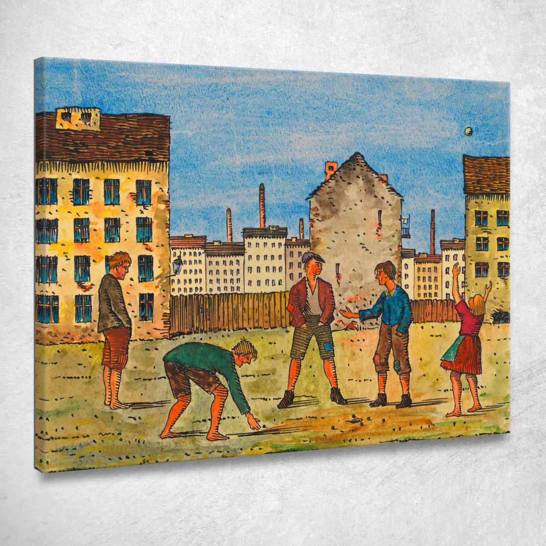 Bambini Che Giocano Karl Wiener kwn676 quadro stampato su tela Bambini Che Giocano Karl Wiener kwn676 quadro stampato su tela