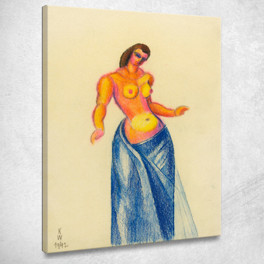 Seminudo Femminile Ii Karl Wiener kwn747 quadro stampato su tela Seminudo Femminile Ii Karl Wiener kwn747 quadro stampato su tela