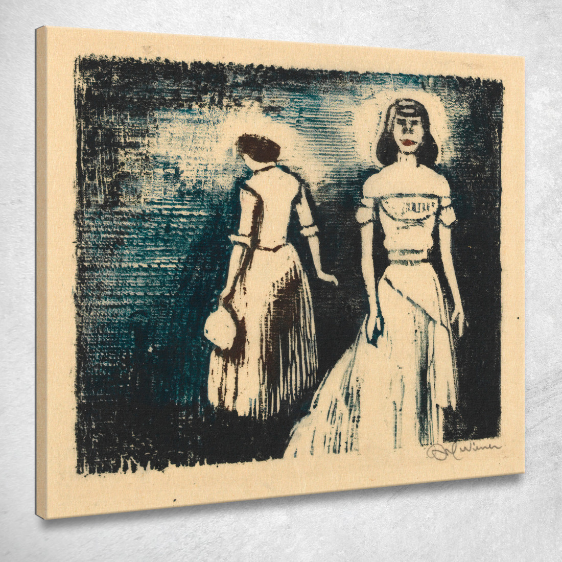 Due Donne Karl Wiener kwn794 quadro stampato su tela Due Donne Karl Wiener kwn794 quadro stampato su tela