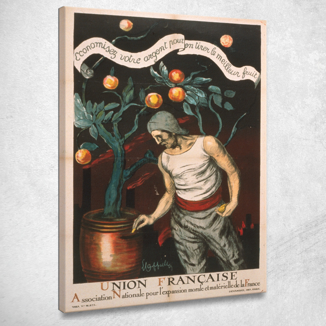 Unione Francese Per L'Espansione Morale E Materiale Della Francia Leonetto Cappiello lcp109 quadro stampato su tela Unione Francese Per L'Espansione Morale E Materiale Della Francia Leonetto Cappiello lcp109 quadro stampato su tela