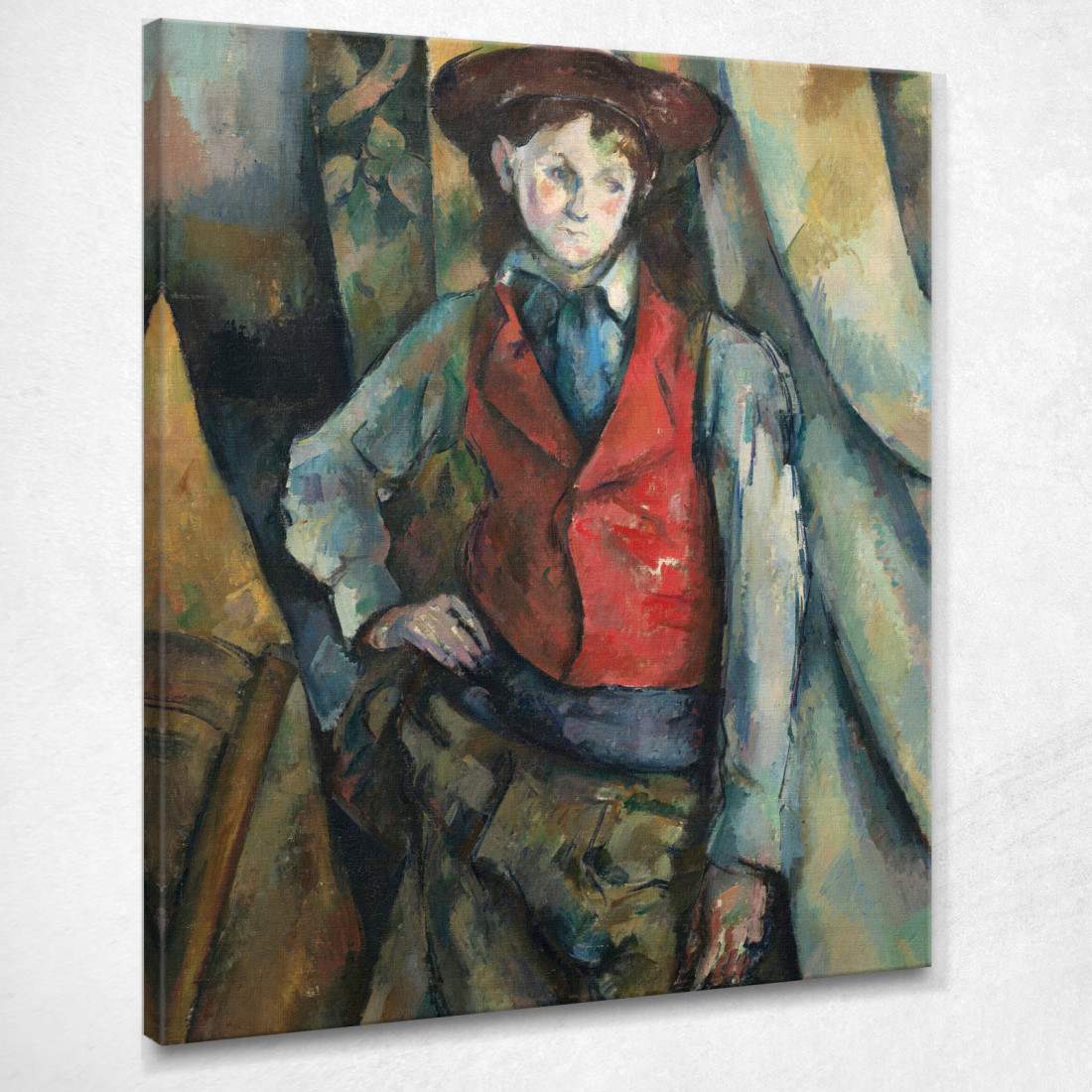 Ragazzo In Un Panciotto Rosso Paul Cézanne pcz14 quadro stampato su tela Ragazzo In Un Panciotto Rosso Paul Cézanne pcz14 quadro stampato su tela