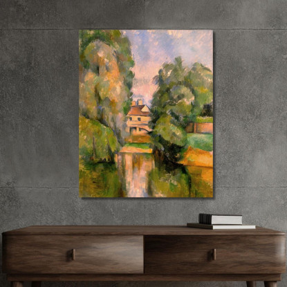 Casa Di Campagna Da Un Fiume Paul Cézanne pcz19 quadro stampato su tela