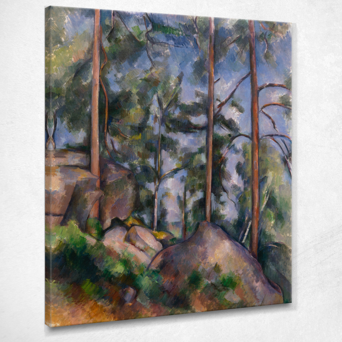 Pini E Rocce Fontainebleau Paul Cézanne pcz72 quadro stampato su tela Pini E Rocce Fontainebleau Paul Cézanne pcz72 quadro stampato su tela