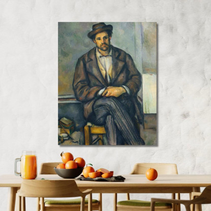 Contadino Seduto Paul Cézanne pcz82 quadro stampato su tela