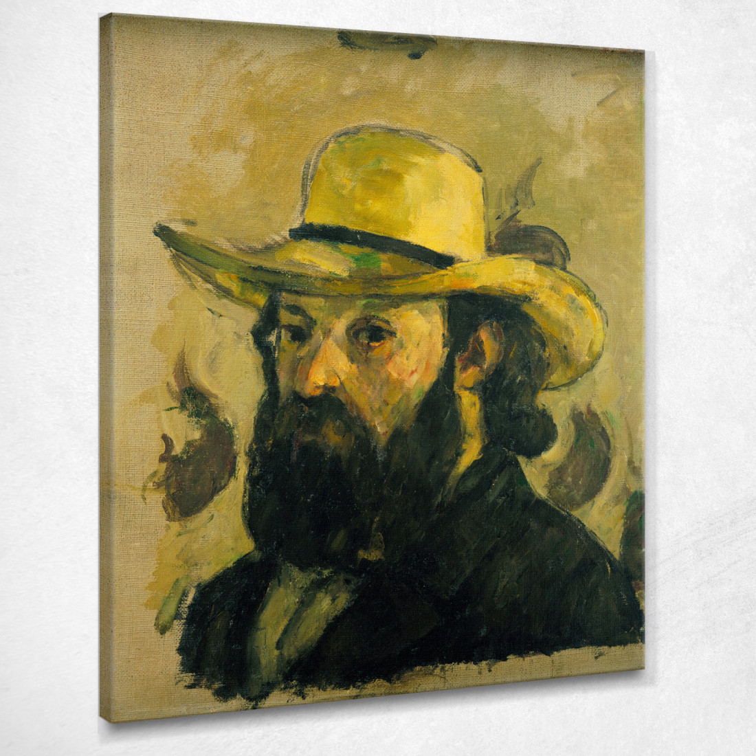 Autoritratto Con Cappello Di Paglia Paul Cézanne pcz83 quadro stampato su tela Autoritratto Con Cappello Di Paglia Paul Cézanne pcz83 quadro stampato su tela