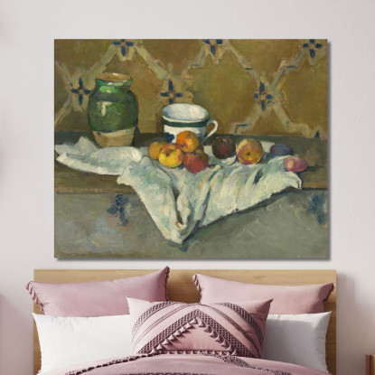 Natura Morta Con Vasetto Coppa E Mele Paul Cézanne pcz97 quadro stampato su tela
