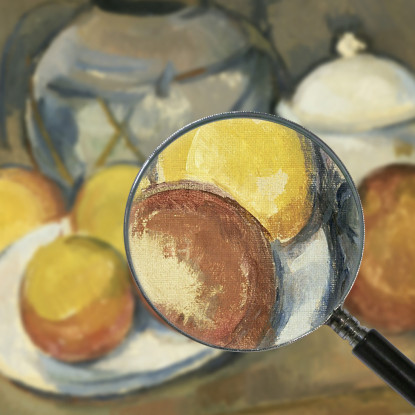 Vaso Con Rifiniture Di Paglia Zuccheriera E Mele Paul Cézanne pcz103 quadro stampato su tela