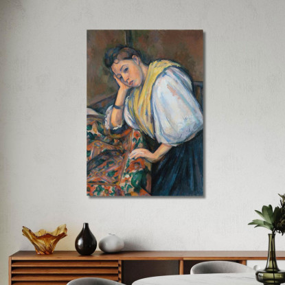 Giovane Donna Italiana A Un Tavolo Paul Cézanne pcz138 quadro stampato su tela