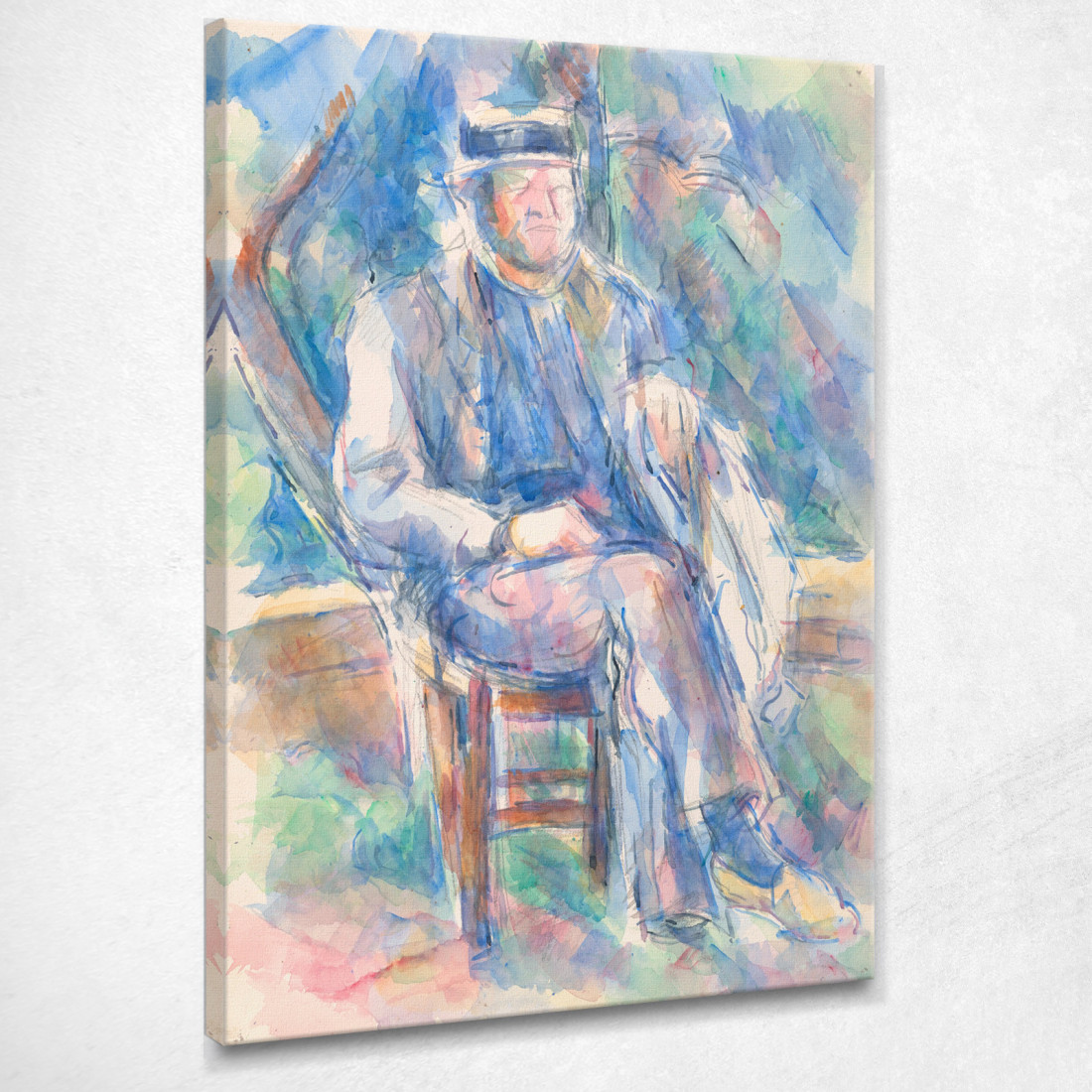 Uomo Che Indossa Un Cappello Di Paglia Paul Cézanne pcz181 quadro stampato su tela Uomo Che Indossa Un Cappello Di Paglia Paul Cézanne pcz181 quadro stampato su tela