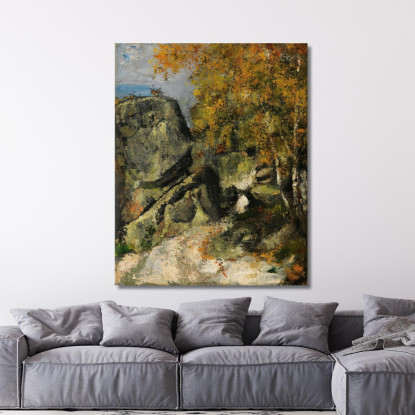 Rocce Nella Foresta Di Fontainebleau Paul Cézanne pcz203 quadro stampato su tela