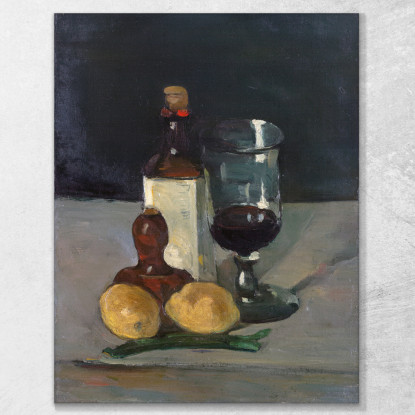 Natura Morta Con Bottiglia Di Vetro E Limoni Paul Cézanne pcz212 quadro stampato su tela