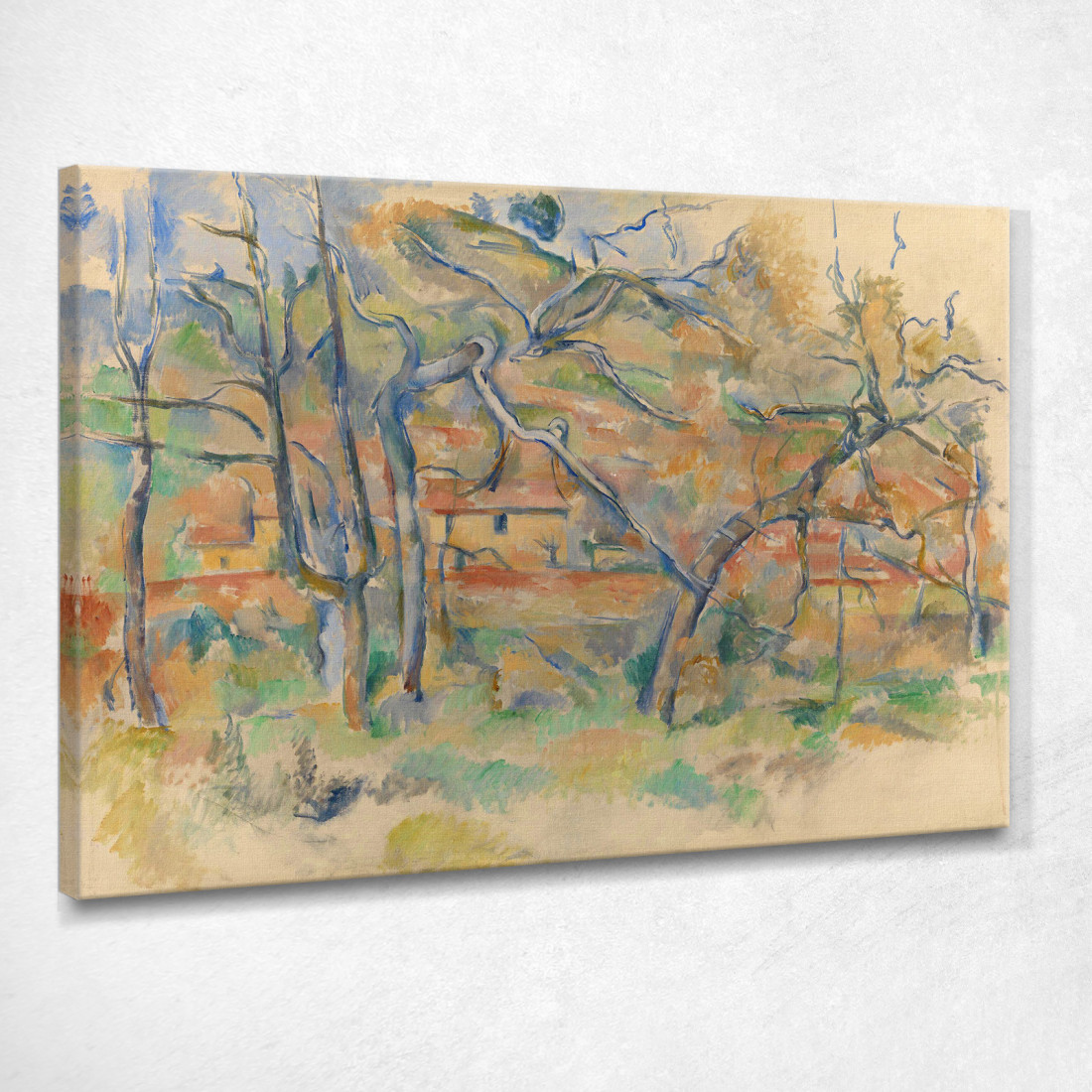 Alberi E Casa Provenza Paul Cézanne pcz236 quadro stampato su tela Alberi E Casa Provenza Paul Cézanne pcz236 quadro stampato su tela