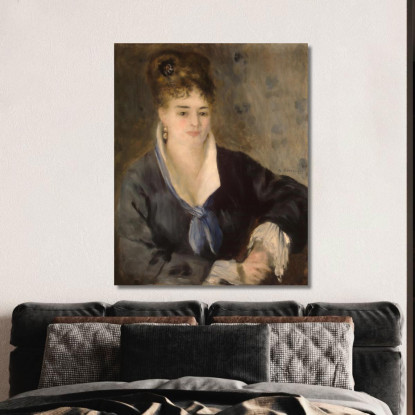 Donna In Nero Pierre-Auguste Renoir par14 quadro stampato su tela