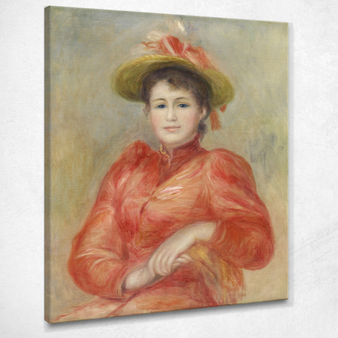 Giovane Donna In Abito Rosso 1892 Pierre-Auguste Renoir par26 quadro stampato su tela Giovane Donna In Abito Rosso 1892 Pierre-Auguste Renoir par26 quadro stampato su tela