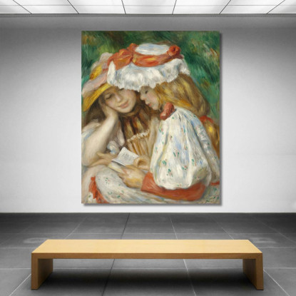 Due Ragazze Che Leggono Pierre-Auguste Renoir par35 quadro stampato su tela