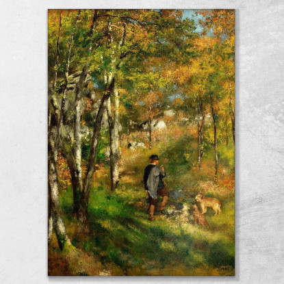 Il Pittore Le Coeur A Caccia Nella Foresta Di Fontainebleau Pierre-Auguste Renoir par58 quadro stampato su tela