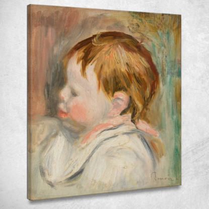 Profilo Della Testa Del Bambino A Sinistra Pierre-Auguste Renoir par152 quadro stampato su tela