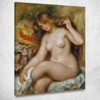 Bagnante Con Capelli Sciolti Biondi Pierre-Auguste Renoir par153 quadro stampato su tela