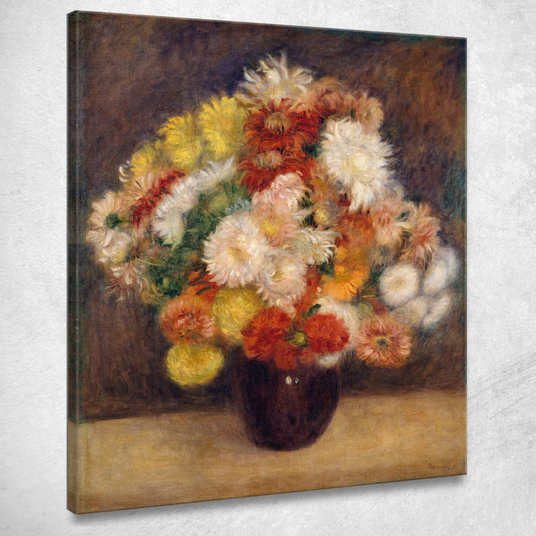 Mazzo Di Crisantemi Pierre-Auguste Renoir par169 quadro stampato su tela Mazzo Di Crisantemi Pierre-Auguste Renoir par169 quadro stampato su tela