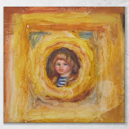 Claude Renoir Nel Medaglione Pierre-Auguste Renoir par187 quadro stampato su tela