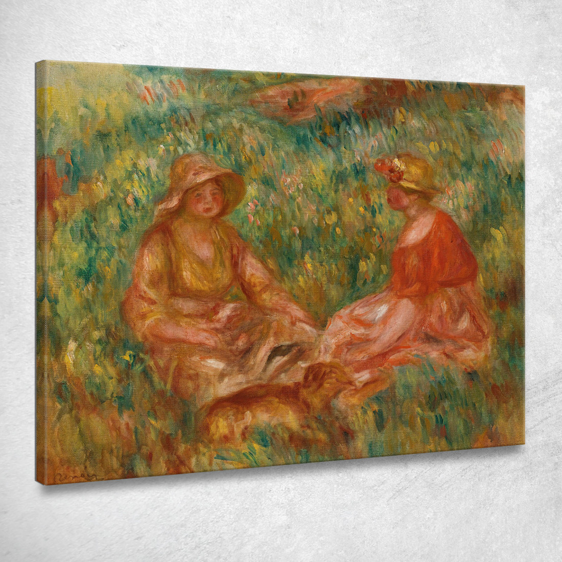 Due Ragazze In Un Prato Due Donne Nell'Erba Pierre-Auguste Renoir par196 quadro stampato su tela Due Ragazze In Un Prato Due Donne Nell'Erba Pierre-Auguste Renoir par196 quadro stampato su tela