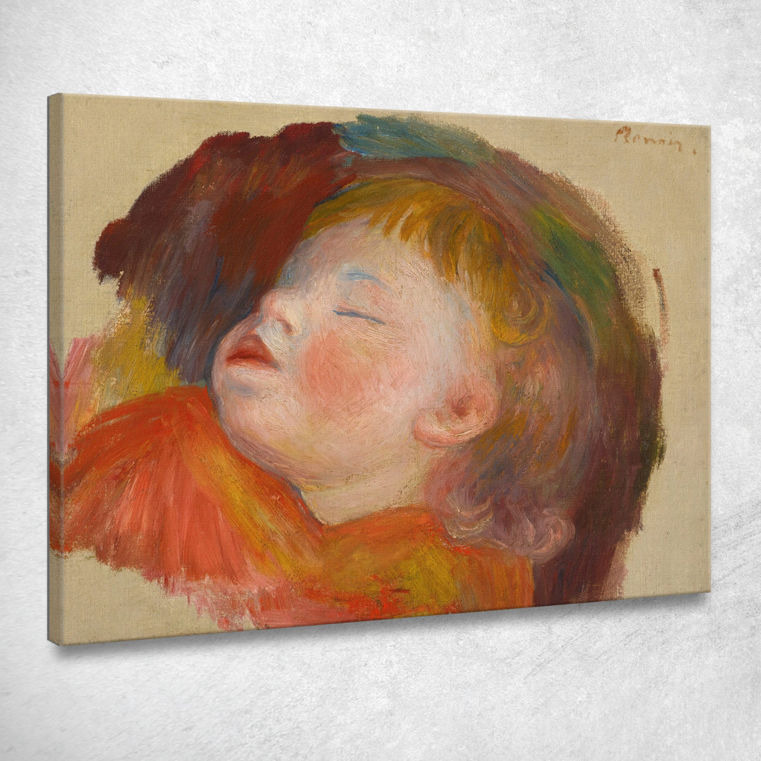 Bambino Addormentato Pierre-Auguste Renoir par203 quadro stampato su tela Bambino Addormentato Pierre-Auguste Renoir par203 quadro stampato su tela