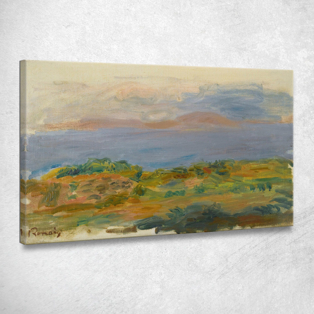 Scogliera Verde E Mare Pierre-Auguste Renoir par206 quadro stampato su tela Scogliera Verde E Mare Pierre-Auguste Renoir par206 quadro stampato su tela