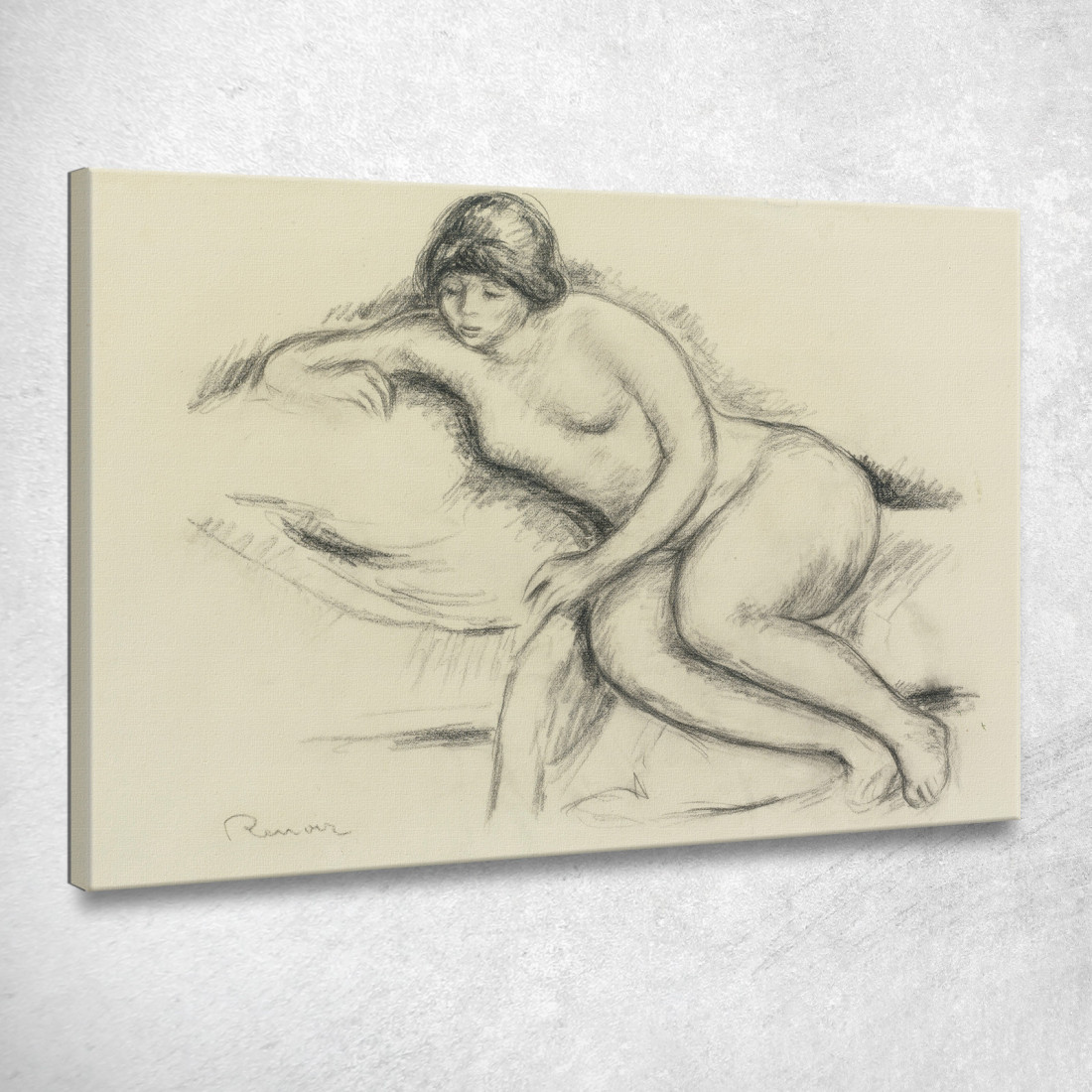 Donna Nuda Sul Bel Divano Pierre-Auguste Renoir par222 quadro stampato su tela