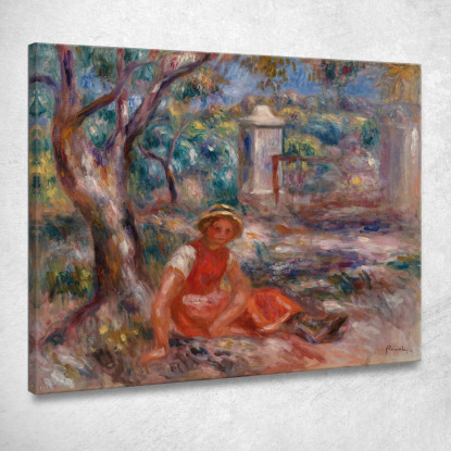 Ragazza Ai Piedi Di Un Albero Pierre-Auguste Renoir par238 quadro stampato su tela