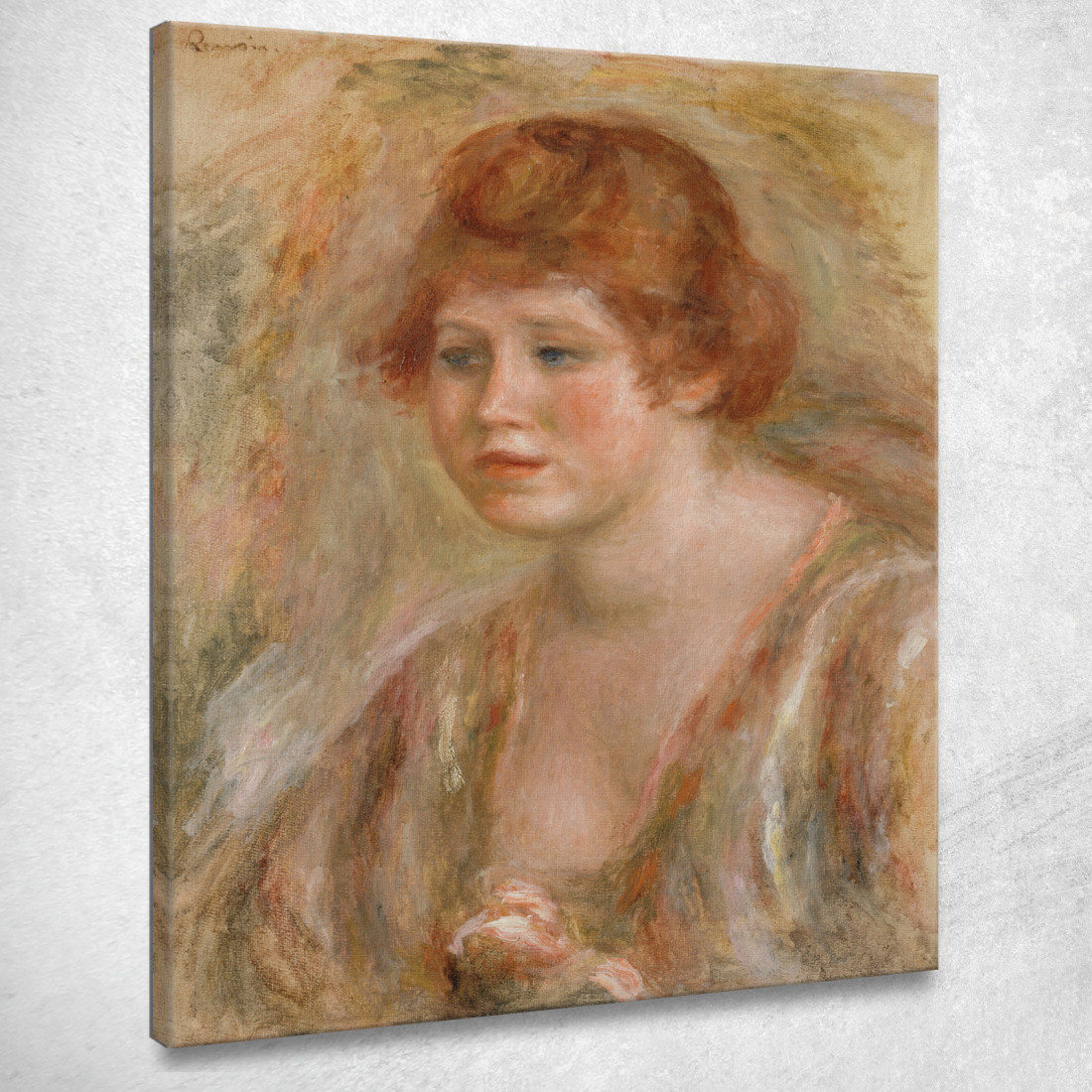 Giovane Donna Con Rosa Pierre-Auguste Renoir par270 quadro stampato su tela Giovane Donna Con Rosa Pierre-Auguste Renoir par270 quadro stampato su tela