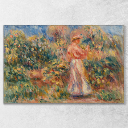 Paesaggio Con Donna In Rosa E Bianco Pierre-Auguste Renoir par301 quadro stampato su tela