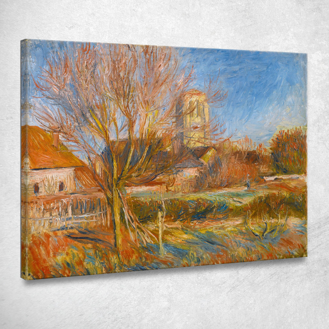La Chiesa Di Essoyes Pierre-Auguste Renoir par332 quadro stampato su tela La Chiesa Di Essoyes Pierre-Auguste Renoir par332 quadro stampato su tela