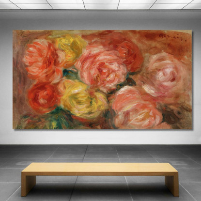 Natura Morta Con Rose Pierre-Auguste Renoir par354 quadro stampato su tela