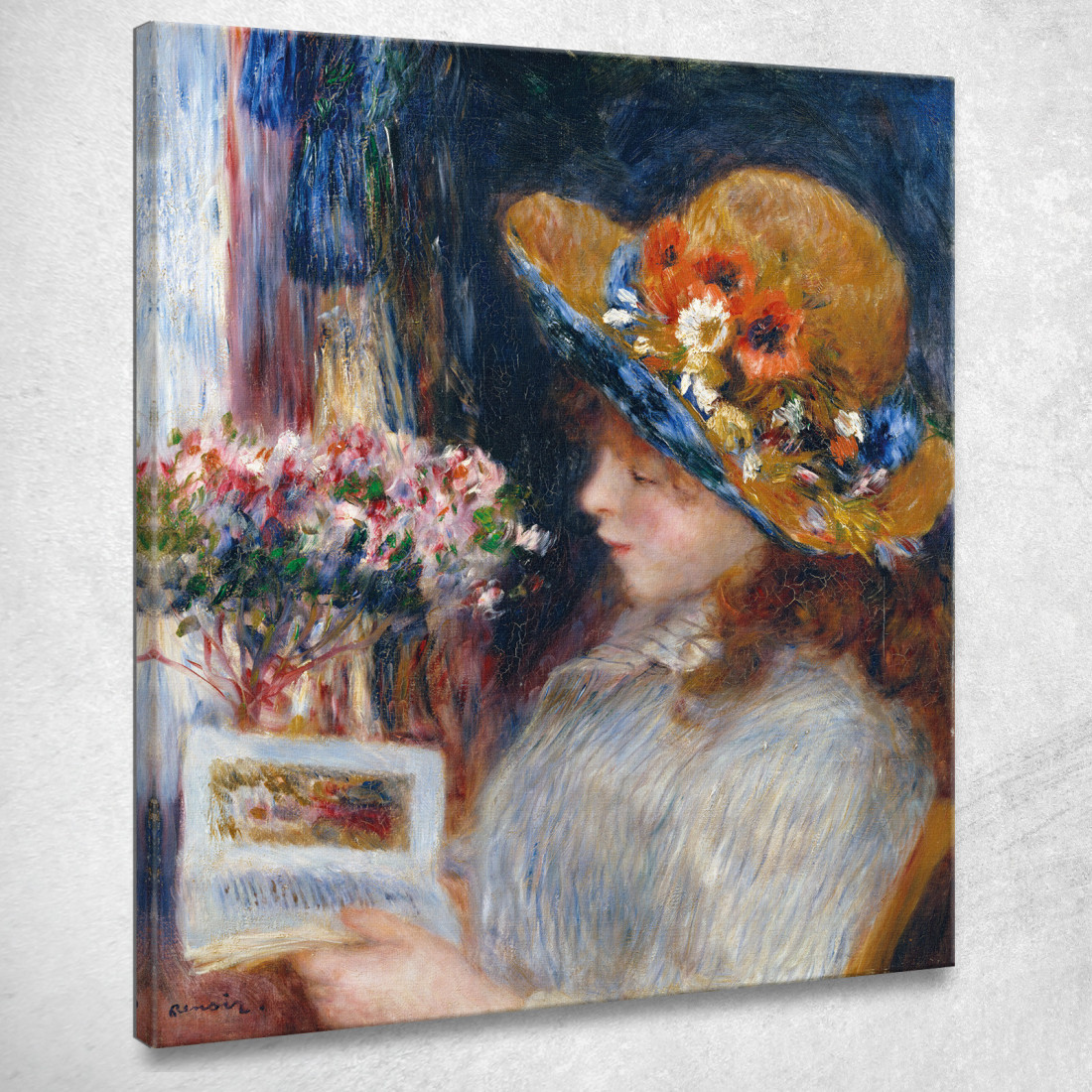 Ragazza Che Legge Pierre-Auguste Renoir par429 quadro stampato su tela Ragazza Che Legge Pierre-Auguste Renoir par429 quadro stampato su tela