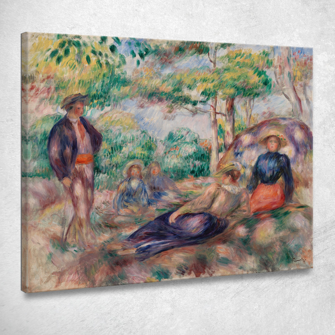 Riposo Nell'Erba Le Repos Sur L Herbe Pierre-Auguste Renoir par432 quadro stampato su tela