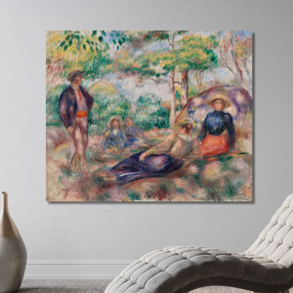 Riposo Nell'Erba Le Repos Sur L Herbe Pierre-Auguste Renoir par432 quadro stampato su tela