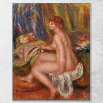 Vista Del Profilo Nudo Femminile Seduto Pierre-Auguste Renoir par445 quadro stampato su tela