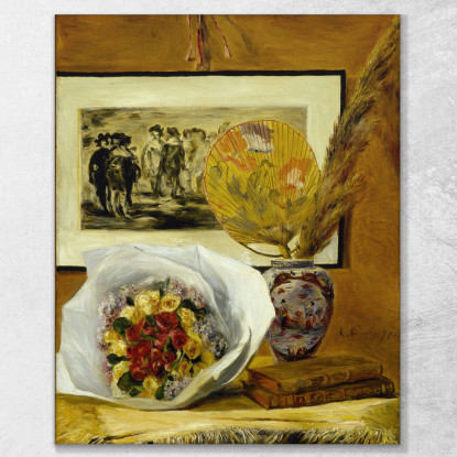 Natura Morta Con Bouquet Pierre-Auguste Renoir par455 quadro stampato su tela