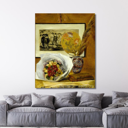 Natura Morta Con Bouquet Pierre-Auguste Renoir par455 quadro stampato su tela