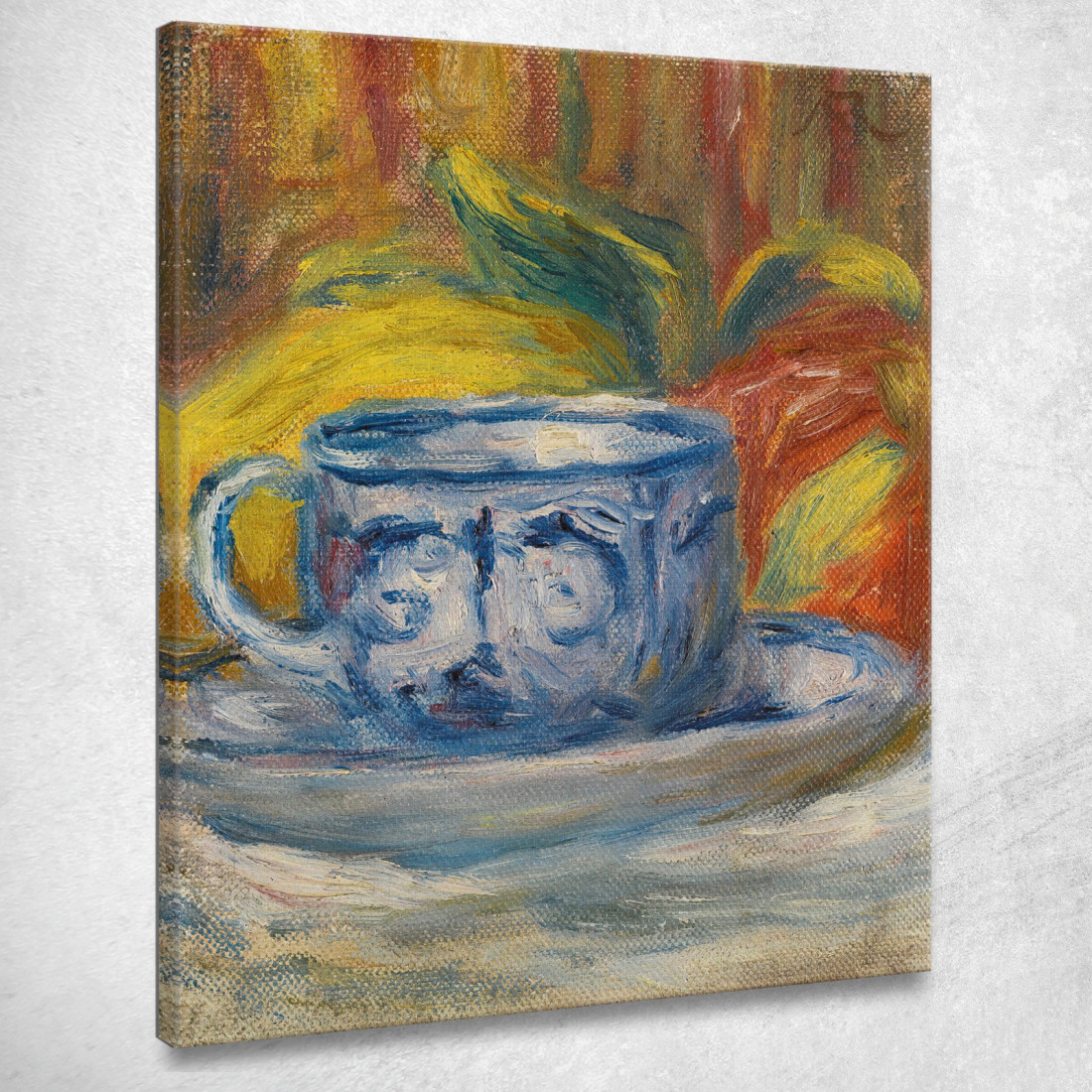 Tazza E Frutta Pierre-Auguste Renoir par464 quadro stampato su tela Tazza E Frutta Pierre-Auguste Renoir par464 quadro stampato su tela